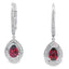 1.05ct Garnet and Diamond Dangle Earrings in 10KT White Gold