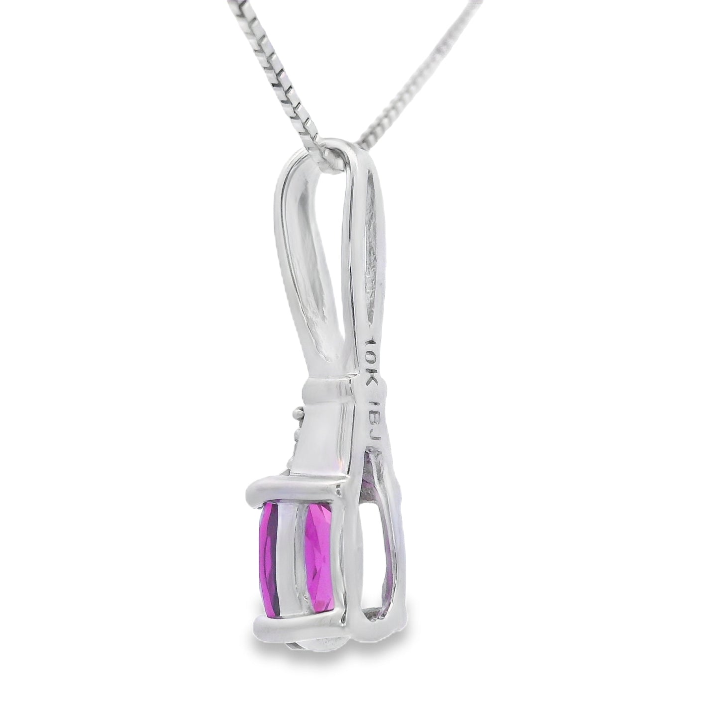 .40ct Pendentif en Grenat Rhodolite en Or Blanc 10KT