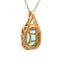 Blue Topaz and Diamond Pendant in 14KT Yellow Gold