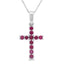 .29ct Ruby Cross Pendant in 14KT White Gold