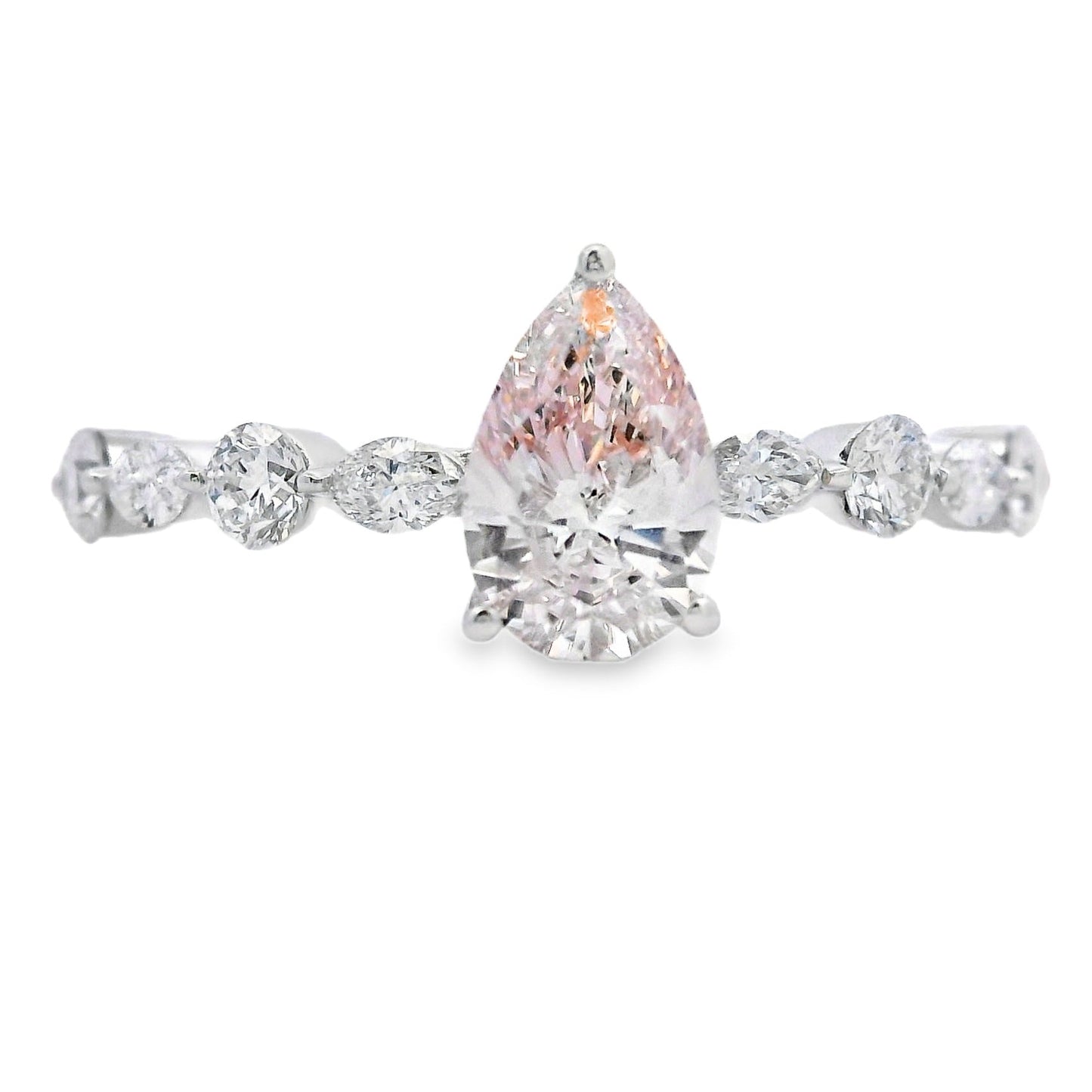 Anillo de Compromiso de Diamante Creado en Laboratorio de 1.00ct en Oro Blanco de 14KT