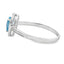 Bague en Diamant de Topaze Bleue Naturelle de 0,54 ct en Or Blanc 10KT