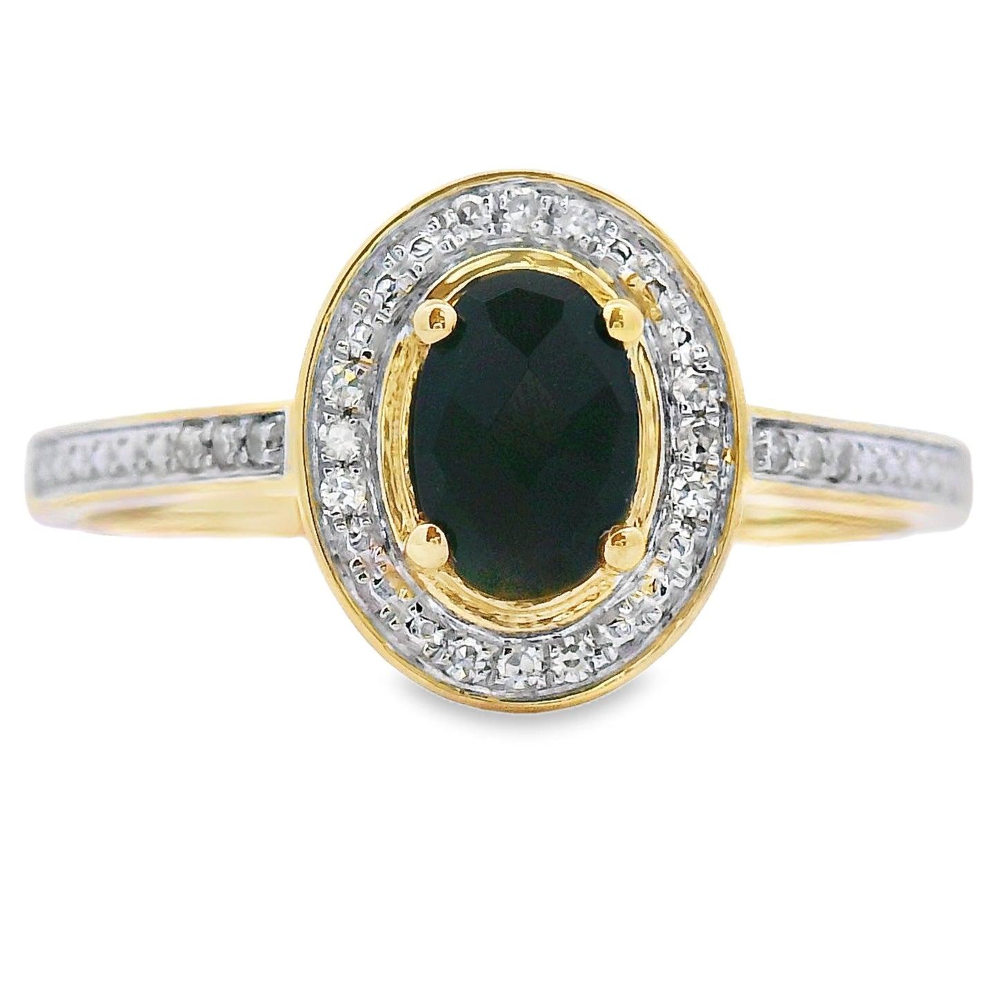 Bague en diamant onyx naturelle de 0,55 ct en or jaune 10KT