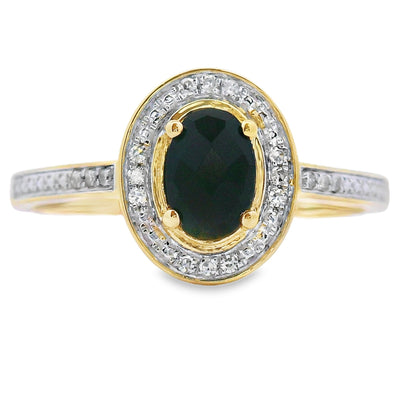 Bague en diamant onyx naturelle de 0,55 ct en or jaune 10KT