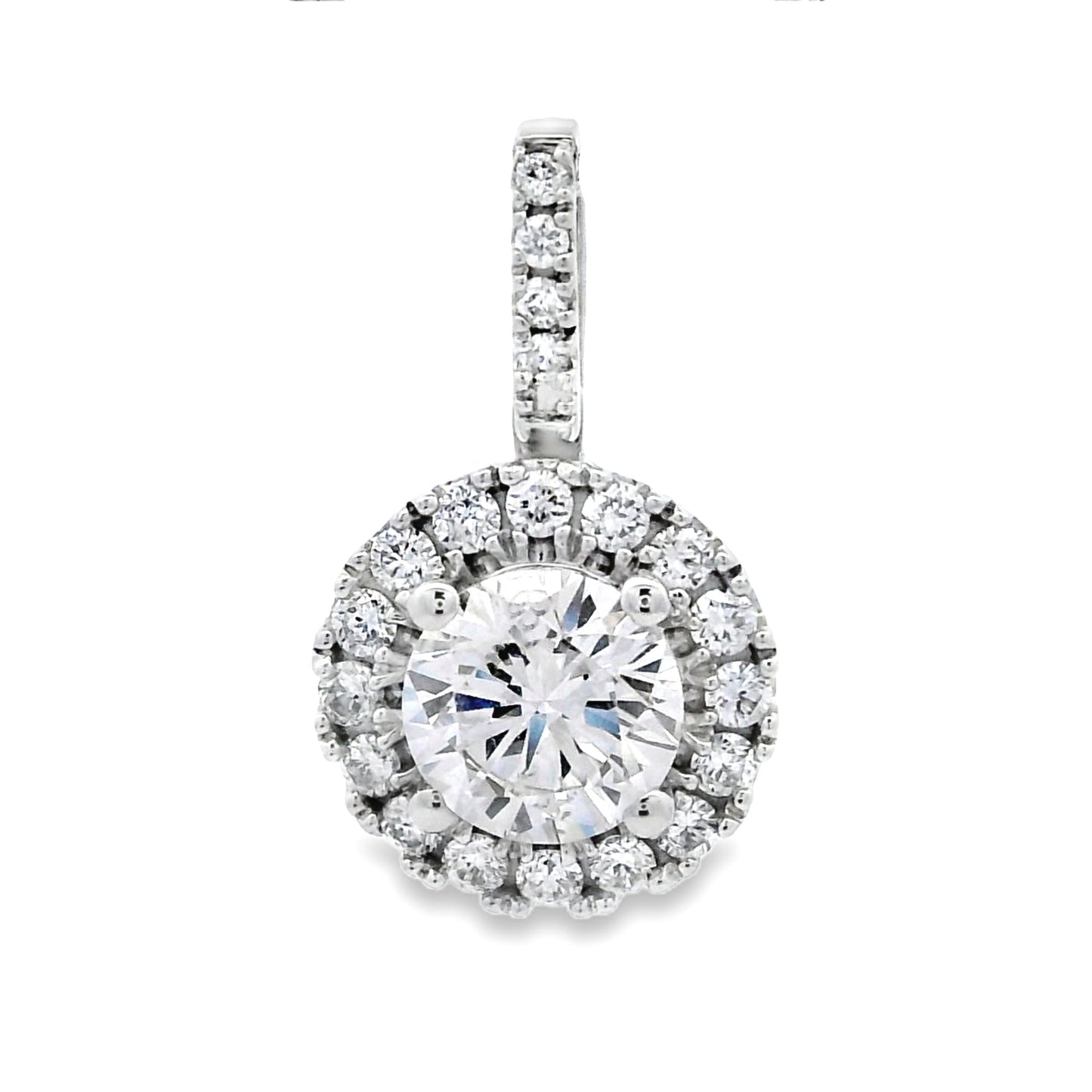 Pendentif en diamant cultivé en laboratoire en or blanc 10KT