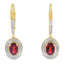 1.41ct Garnet and Diamond Dangle Earrings in 10KT Yellow Gold