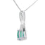 .25ct Pendentif en Émeraude et Diamant en Or Blanc 10KT
