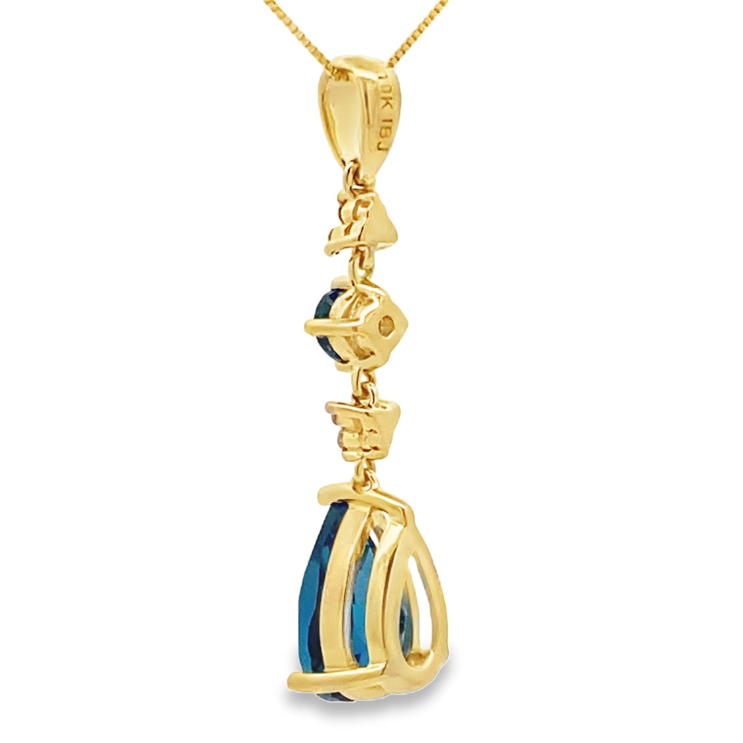 Colgante de Topacio Azul Londres en Oro Amarillo de 10KT