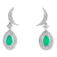 Pendientes Colgantes de Diamante de Calcedonia en Oro Blanco de 10KT