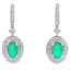 Pendientes Colgantes de Diamante de Calcedonia en Oro Blanco de 10KT