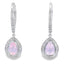 Rose Quartz Diamond Dangle Earrings in 10KT White Gold