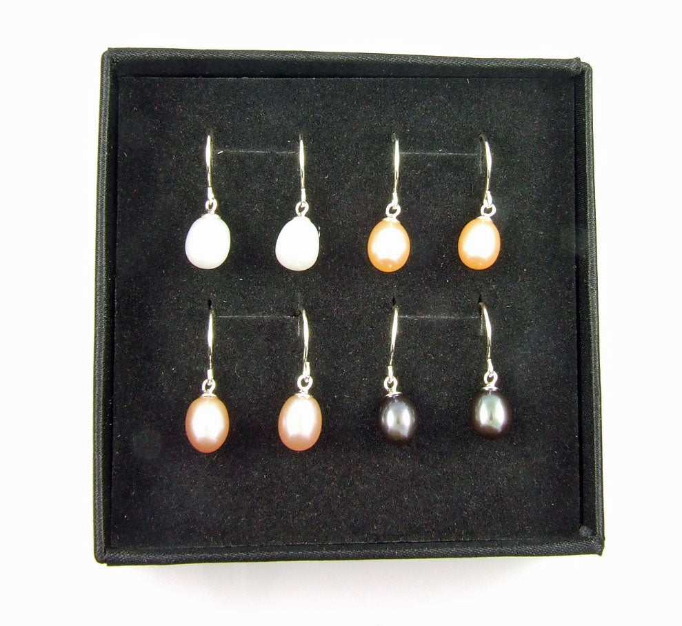Ensemble de bijoux en perles d'eau douce naturelles en argent sterling