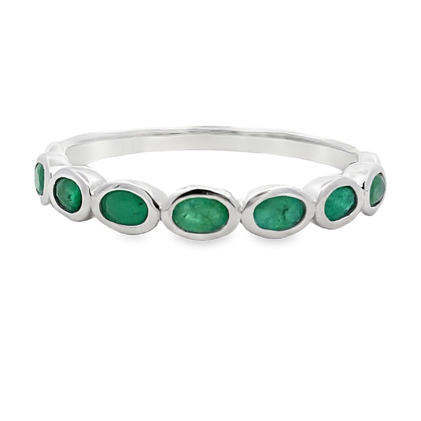 .74ct Bague de Mode en Émeraude en Or Blanc 14KT