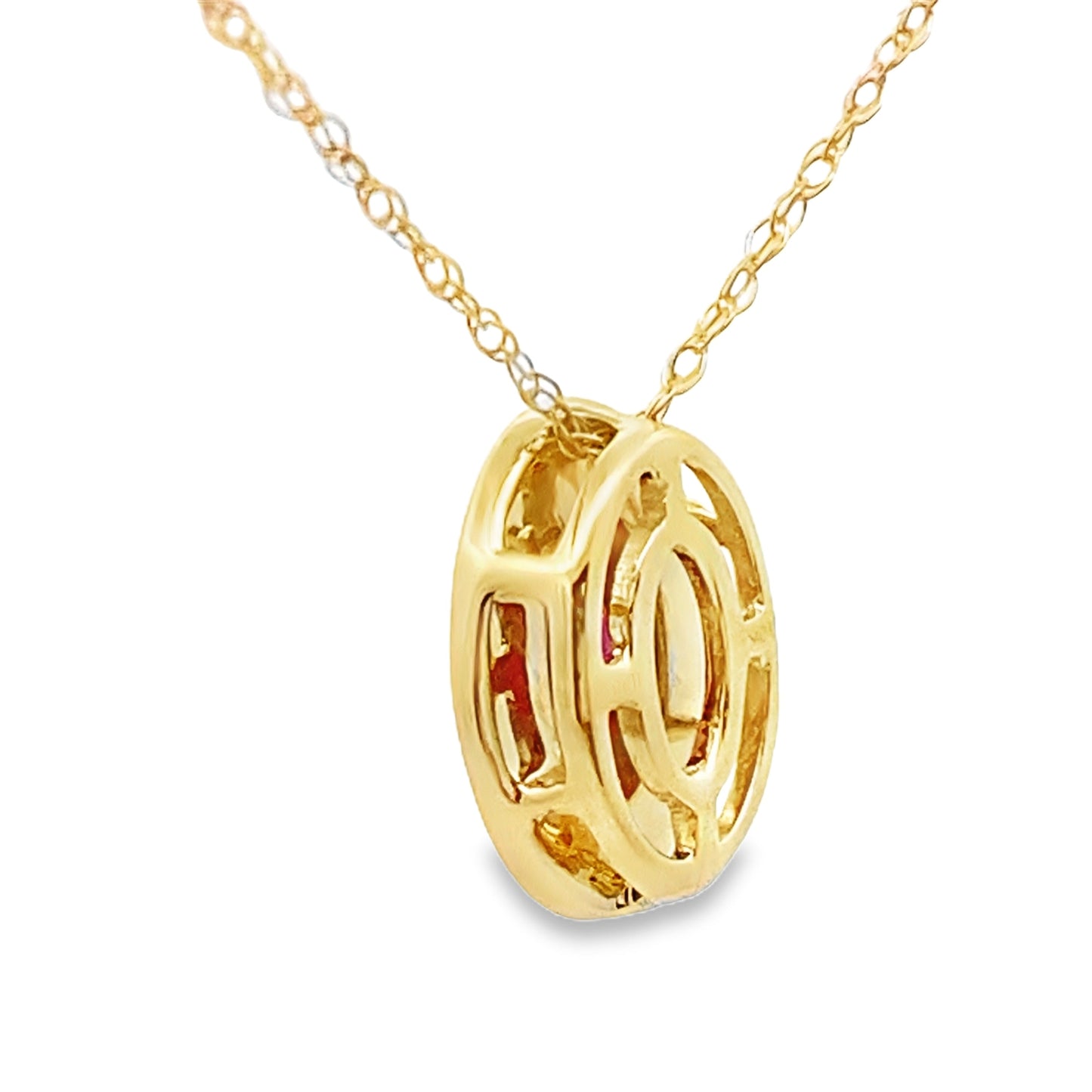 .52ct Garnet and Diamond Pendant in 10KT Yellow Gold