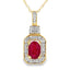 .66ct Pendentif en Rubis et Diamant en Or Jaune 10KT