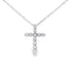 Colgante de Cruz de Diamante de 0.11ct en Oro Blanco de 14KT