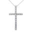 Colgante de Cruz de Diamante de 0.50 ct en Oro Blanco de 14KT
