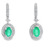 .95ct Emerald Diamond Dangle Earrings in 10KT White Gold