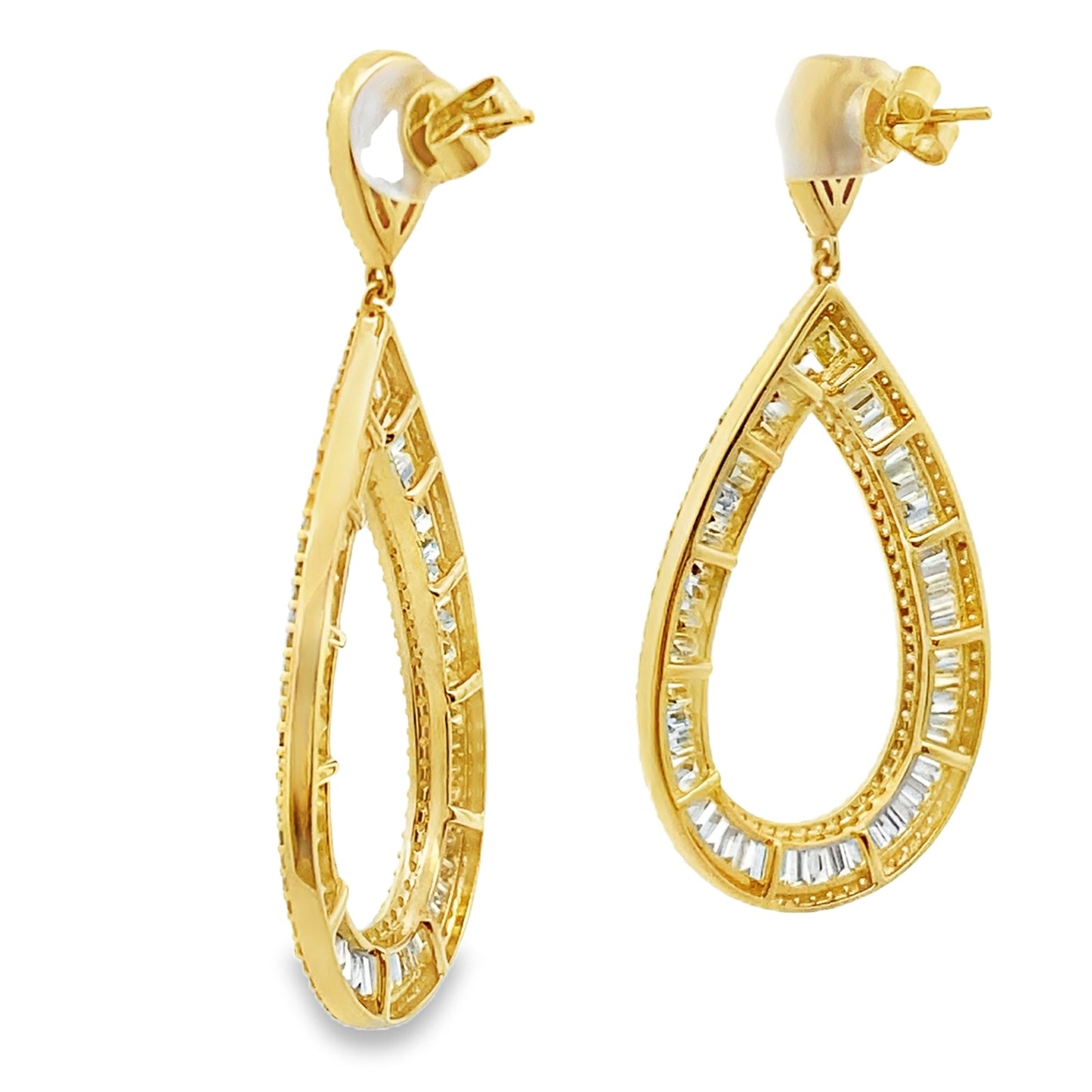 Pendientes Colgantes de Diamante de 8.65ct en Oro Amarillo de 18KT