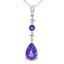 Pendentif en Améthyste et Diamant en Or Blanc 10KT