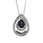 Pendentif en saphir et diamant de 0,75 ct en or blanc 14KT