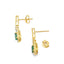 Pendientes colgantes de diamante esmeralda de 0.95 ct en oro amarillo de 10KT