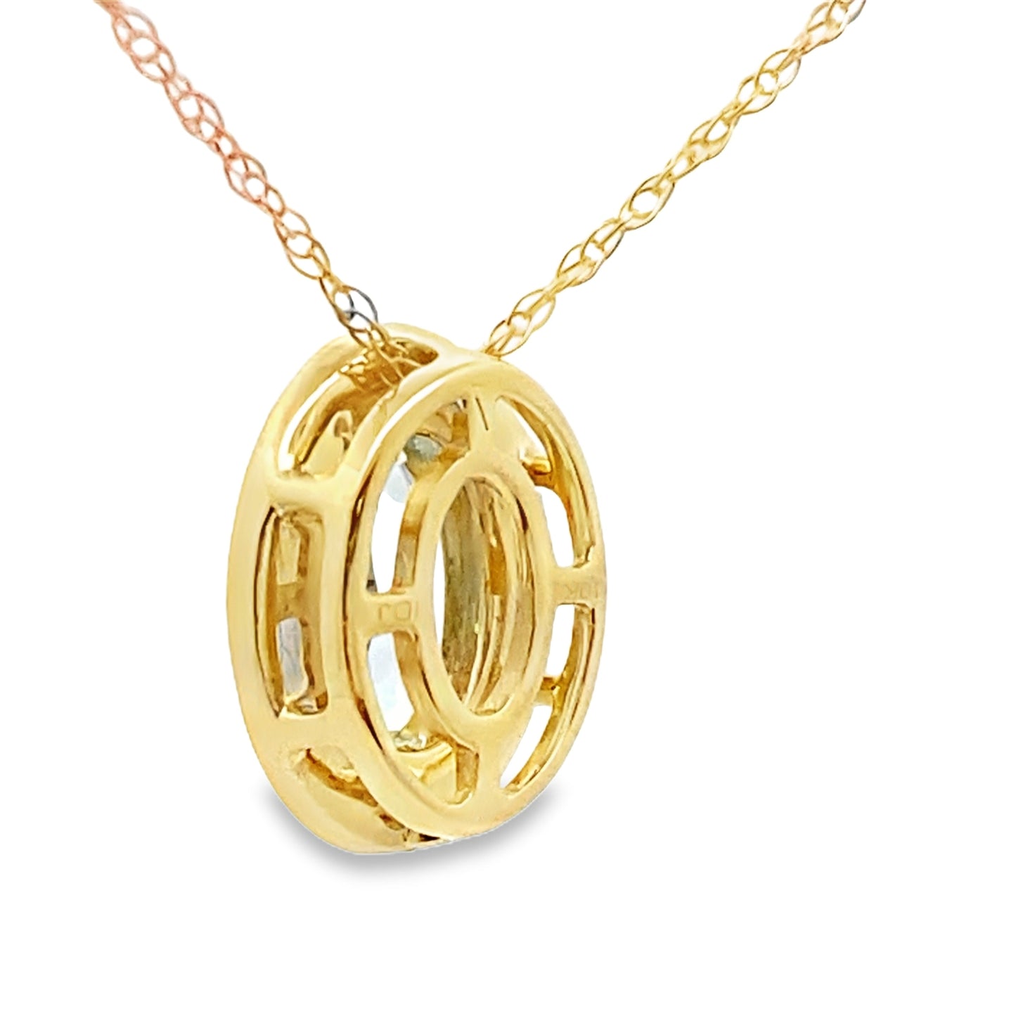Colgante de Diamante de Aguamarina en Oro Amarillo de 10KT