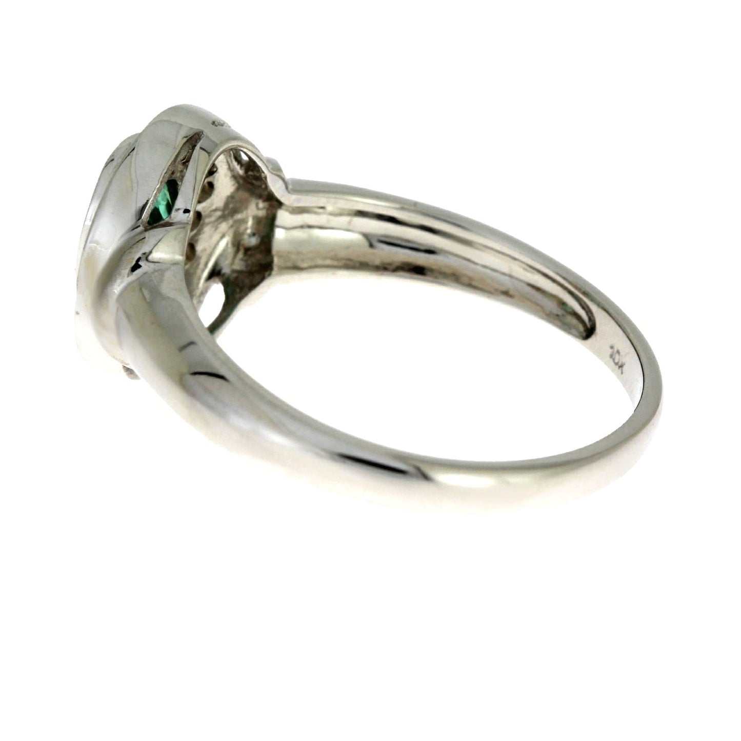 Natural .60ct Emerald Diamond Ring in 10KT White Gold