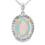 2.39ct Opal and Diamond Pendant in 10KT White Gold
