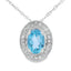 Blue Topaz and Diamond Pendant in 10KT White Gold