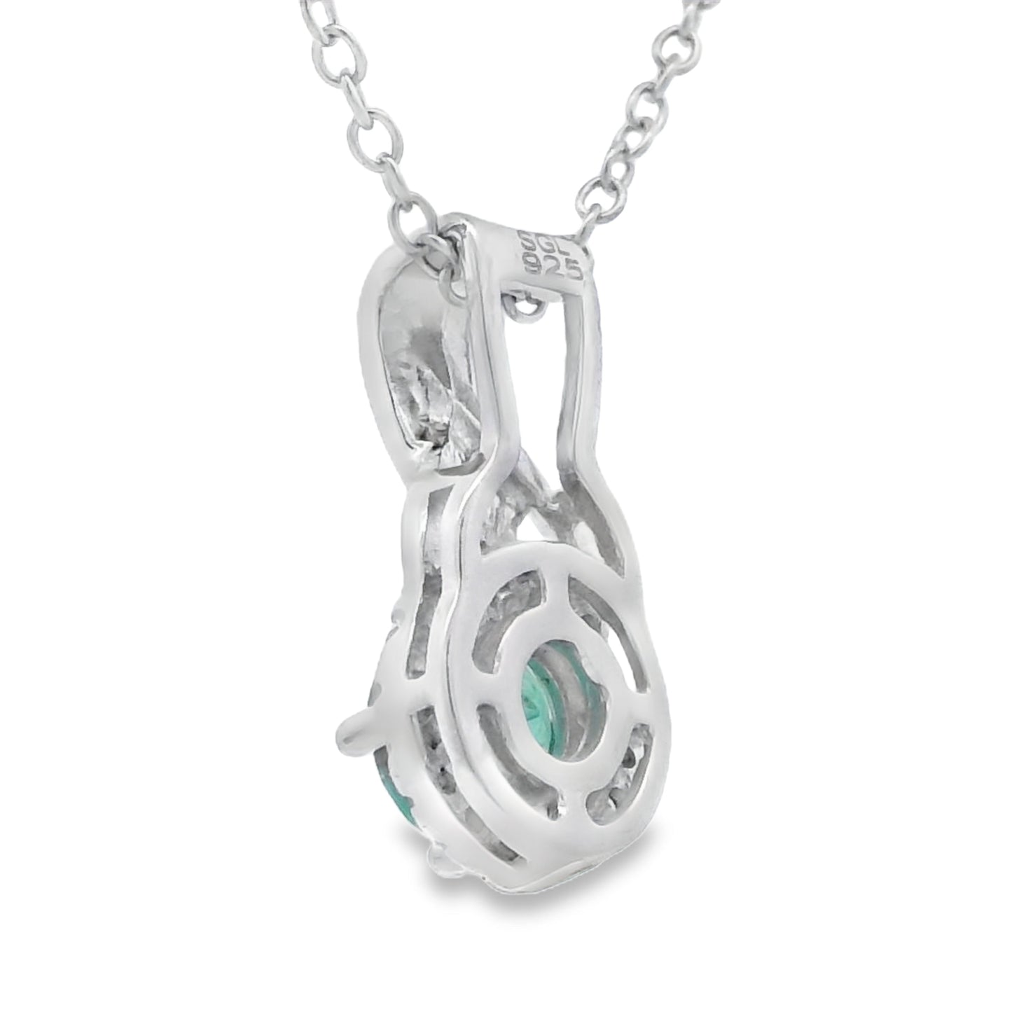 .58ct Emerald Zircon Fashion Pendant in Sterling Silver