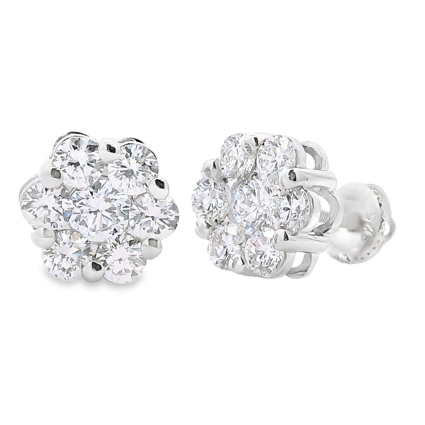 2.51ct Lab Grown Diamond Earrings in Sterling Silver