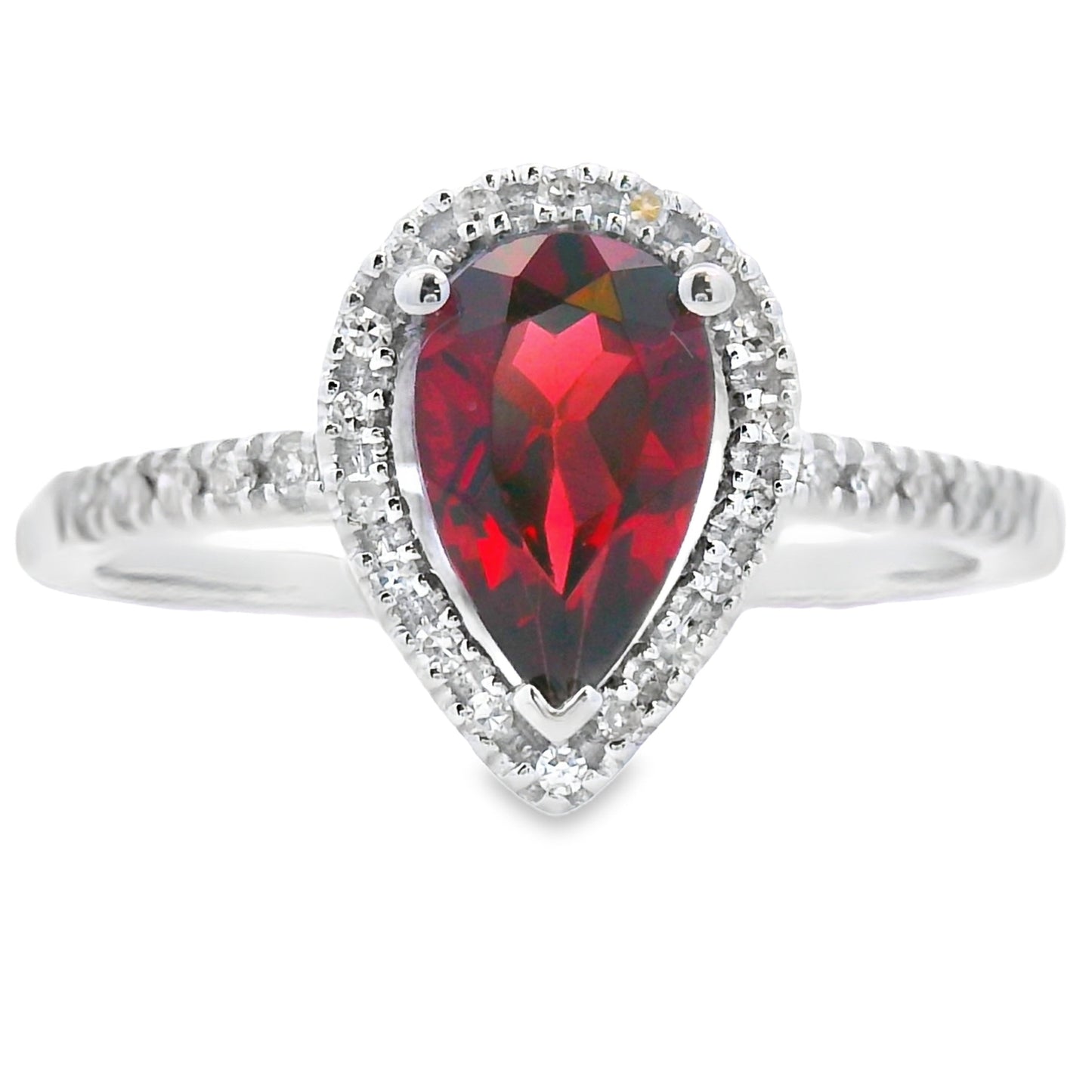 Bague en Diamant de Grenat Naturel de 1,28 ct en Or Blanc 14KT