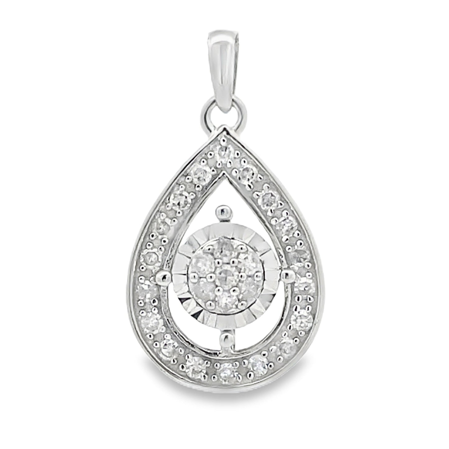 Pendentif en diamant de 0,25 ct en or blanc 10KT