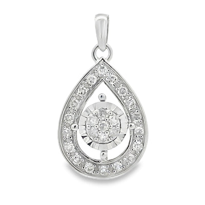 Genuine .25ct Diamond Pendant in 10KT White Gold
