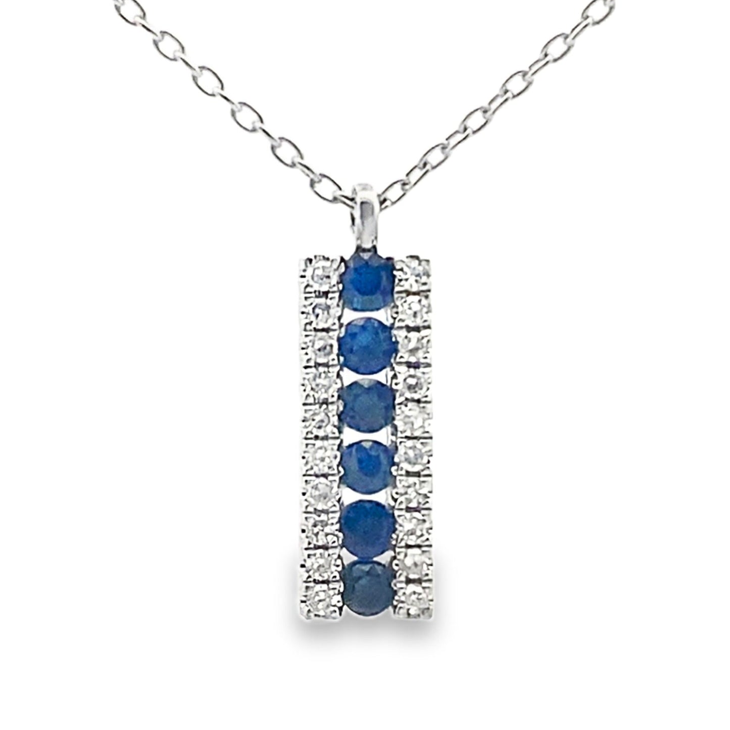 .30ct Sapphire Diamond Fashion Pendant in 14KT White Gold