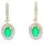 Pendientes Colgantes de Diamante de Calcedonia en Oro Amarillo de 10KT