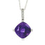Pendentif de mode en améthyste et diamant en or blanc 10KT