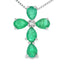 Emerald Diamond Cross Pendant in 10KT White Gold