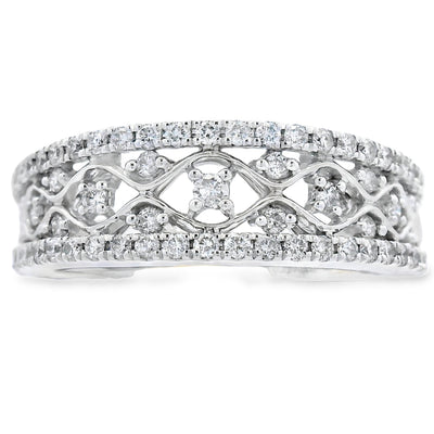 Bague de mode en diamant de 0,50 ct en or blanc 10KT
