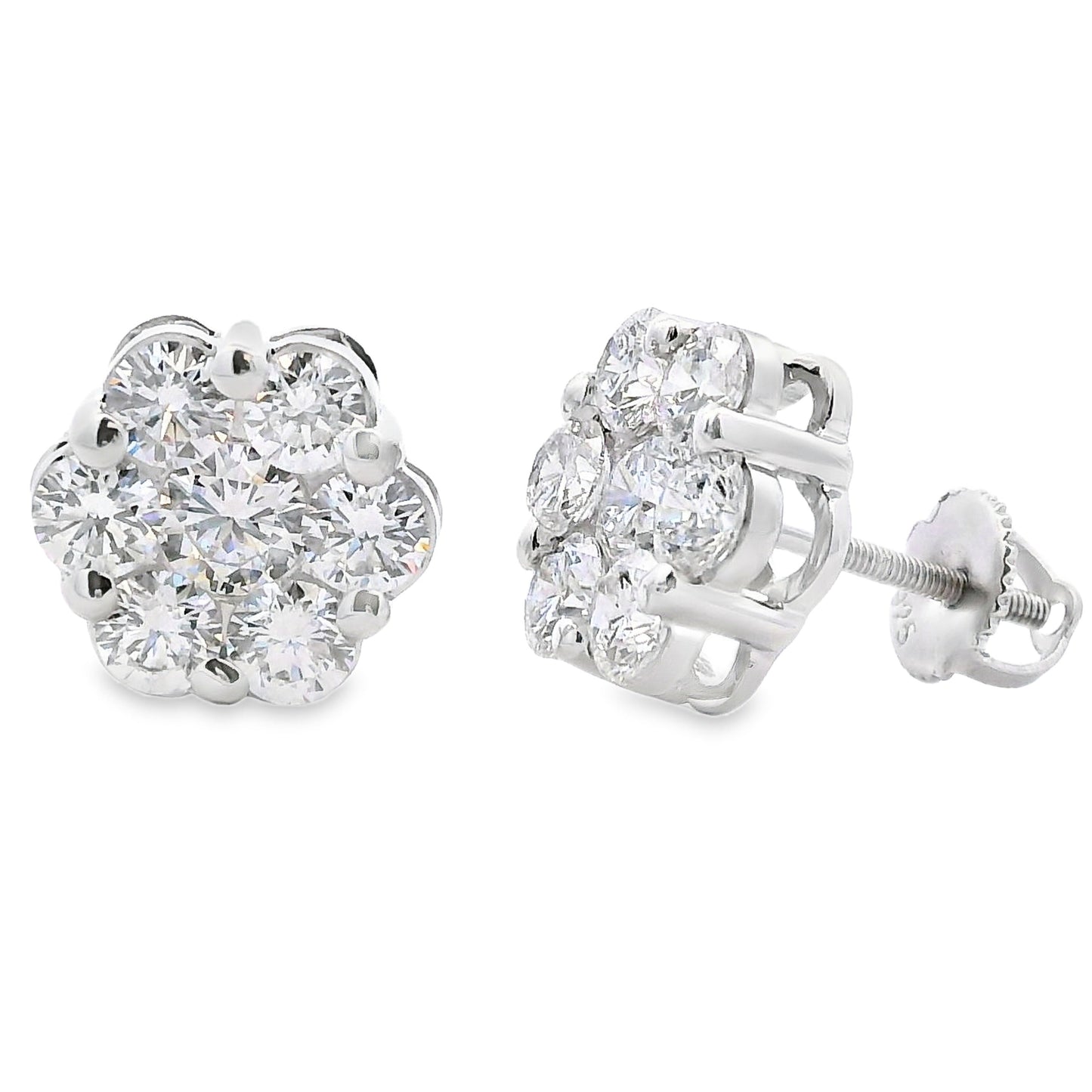3.09ct Lab Grown Diamond Earrings in Sterling Silver