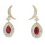 .62ct Garnet Diamond Dangle Earrings in 10KT Yellow Gold