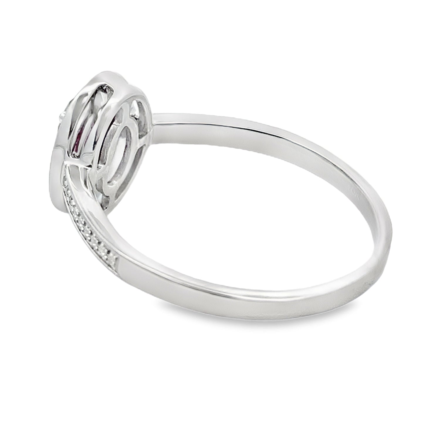 Genuine .62ct Garnet and Diamond Ring in 10KT White Gold