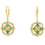 Boucles d'oreilles pendantes en diamant émeraude de 1,28 ct en or jaune 14KT