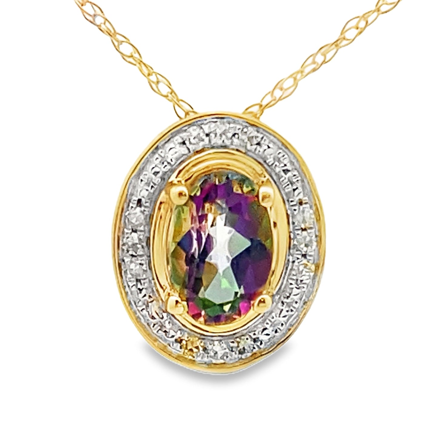 Pendentif Mystic Fire Topaz en or jaune 10KT