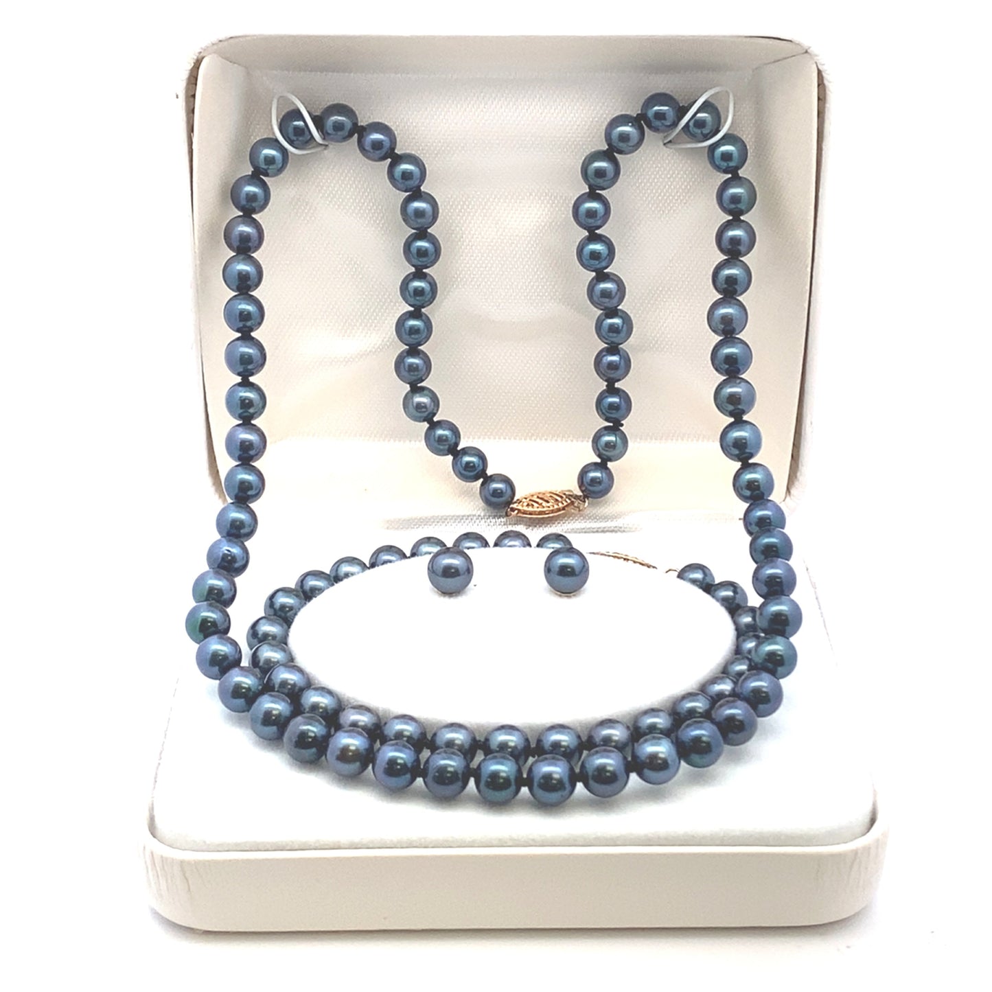 Ensemble de bijoux en perles Akoya véritables en or jaune 14KT