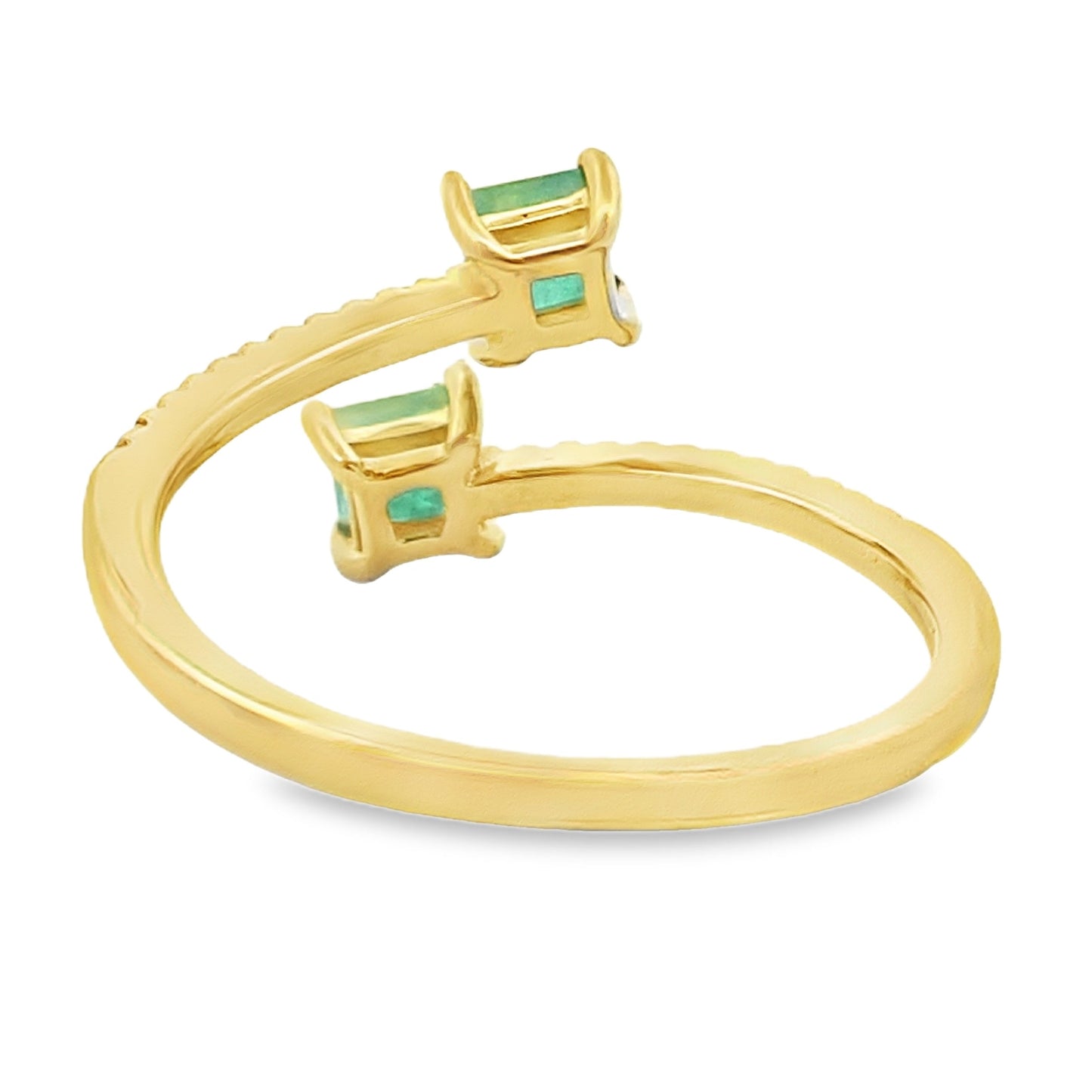Anillo de Diamante de Esmeralda de 0.47ct en Oro Amarillo de 14KT