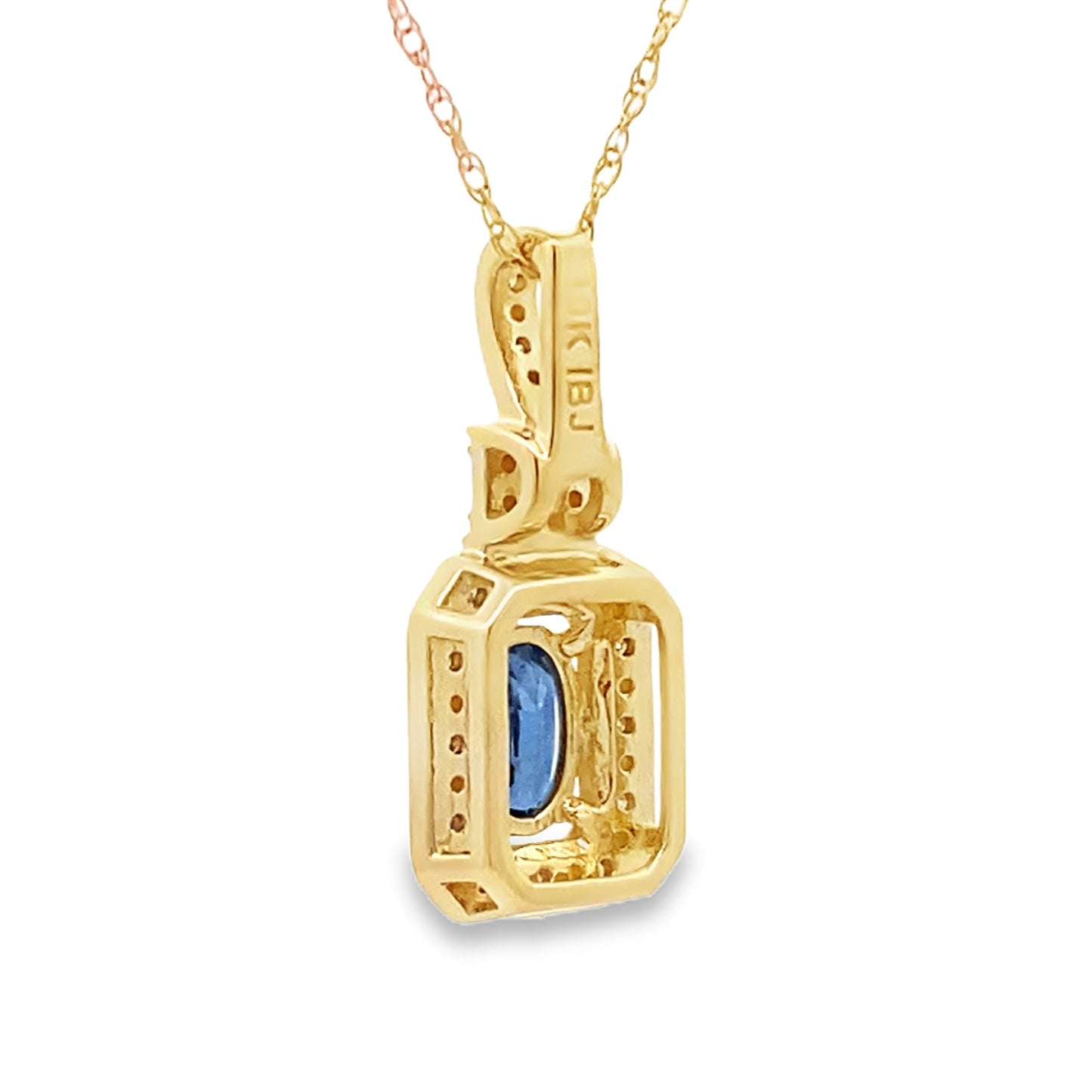 Sapphire Diamond Fashion Pendant in 10KT Yellow Gold