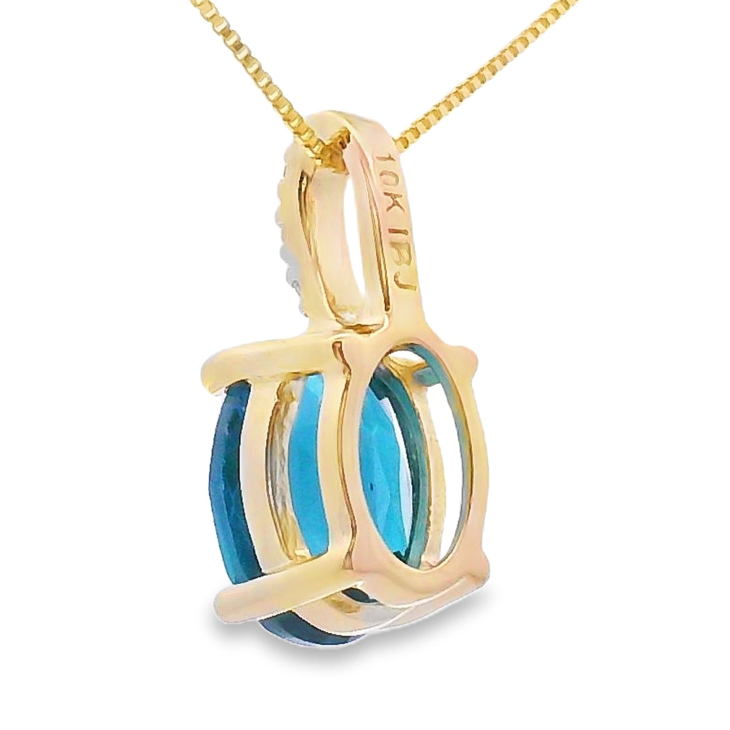London Blue Topaz Pendant in 10KT Yellow Gold