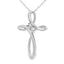 .04ct Pendentif Croix en Diamant en Or Blanc 14KT